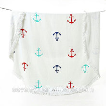 Nautical Sail Anchor Round Beach Towel BT-430 China Supplier